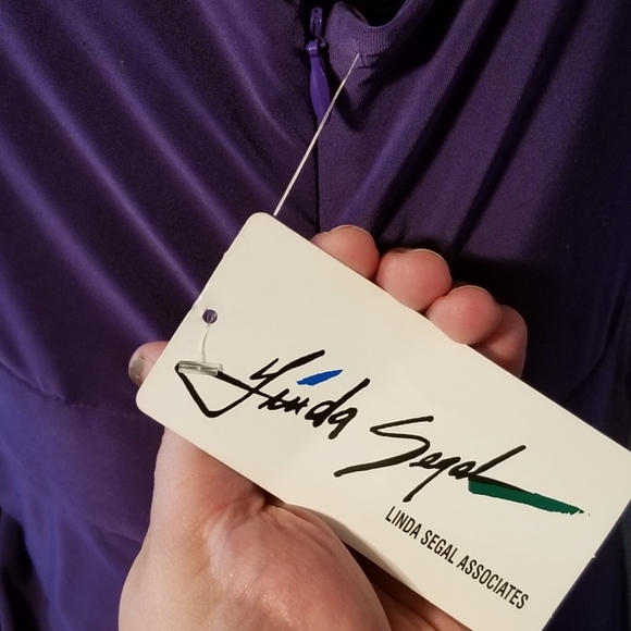 Linda Segal Plunge V-Neck Cocktail Dress - Picture 4 of 8